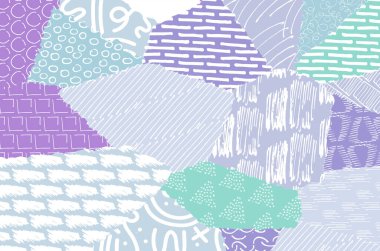 Soyut siyah darbeler, El, Vektör Deseni 'ni çizdi. Geometrik tarzda soyut arkaplan. Soyut çok renkli geometrik desen