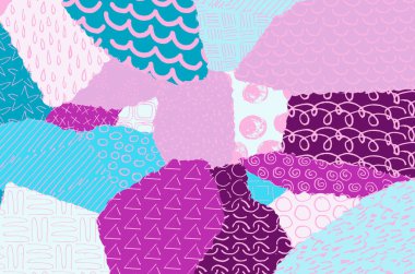 Soyut siyah darbeler, El, Vektör Deseni 'ni çizdi. Geometrik tarzda soyut arkaplan. Soyut çok renkli geometrik desen