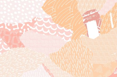 Soyut siyah darbeler, El, Vektör Deseni 'ni çizdi. Geometrik tarzda soyut arkaplan. Soyut çok renkli geometrik desen