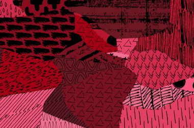 Soyut siyah darbeler, El, Vektör Deseni 'ni çizdi. Geometrik tarzda soyut arkaplan. Soyut çok renkli geometrik desen