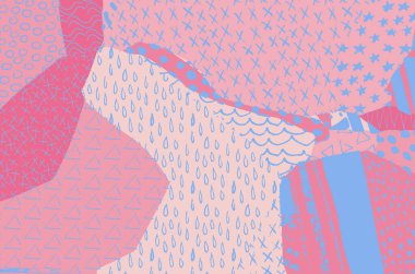 Soyut siyah darbeler, El, Vektör Deseni 'ni çizdi. Geometrik tarzda soyut arkaplan. Soyut çok renkli geometrik desen