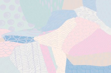 Soyut siyah darbeler, El, Vektör Deseni 'ni çizdi. Geometrik tarzda soyut arkaplan. Soyut çok renkli geometrik desen