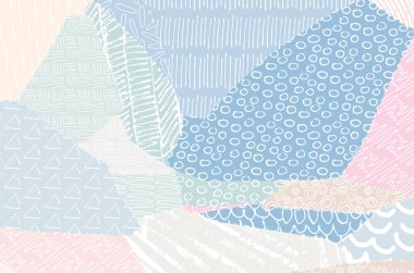 Soyut siyah darbeler, El, Vektör Deseni 'ni çizdi. Geometrik tarzda soyut arkaplan. Soyut çok renkli geometrik desen