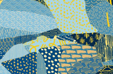 Soyut siyah darbeler, El, Vektör Deseni 'ni çizdi. Geometrik tarzda soyut arkaplan. Soyut çok renkli geometrik desen