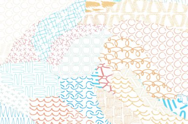 Soyut siyah darbeler, El, Vektör Deseni 'ni çizdi. Geometrik tarzda soyut arkaplan. Soyut çok renkli geometrik desen