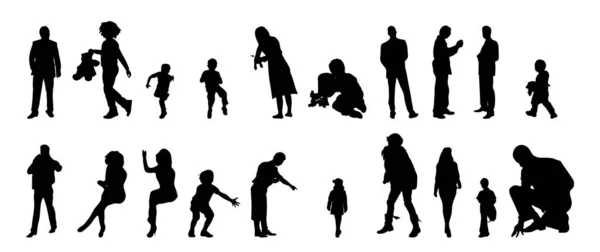 Vector Silhouettes Outline Silhouettes People Contour Drawing People Silhouette Icon — 스톡 벡터