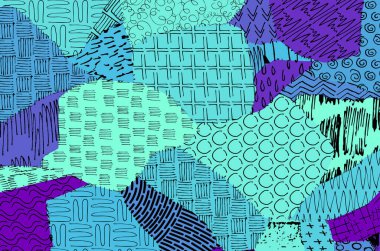 Soyut siyah darbeler, El, Vektör Deseni 'ni çizdi. Geometrik tarzda soyut arkaplan. Soyut çok renkli geometrik desen