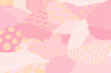 Soyut siyah darbeler, El, Vektör Deseni 'ni çizdi. Geometrik tarzda soyut arkaplan. Soyut çok renkli geometrik desen