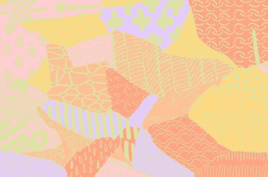 Soyut siyah darbeler, El, Vektör Deseni 'ni çizdi. Geometrik tarzda soyut arkaplan. Soyut çok renkli geometrik desen