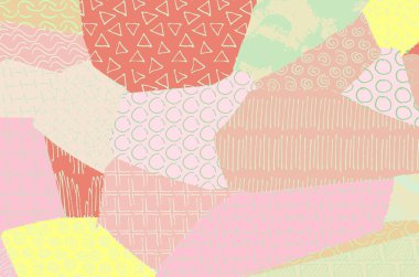 Soyut siyah darbeler, El, Vektör Deseni 'ni çizdi. Geometrik tarzda soyut arkaplan. Soyut çok renkli geometrik desen