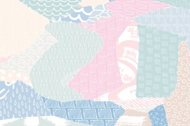 Soyut siyah darbeler, El, Vektör Deseni 'ni çizdi. Geometrik tarzda soyut arkaplan. Soyut çok renkli geometrik desen