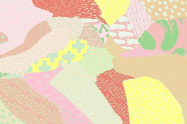 Soyut siyah darbeler, El, Vektör Deseni 'ni çizdi. Geometrik tarzda soyut arkaplan. Soyut çok renkli geometrik desen