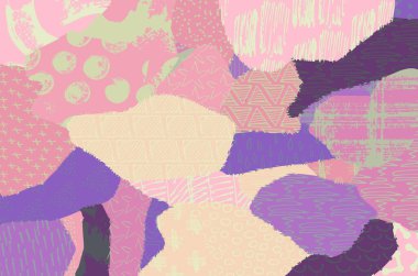 Soyut siyah darbeler, El, Vektör Deseni 'ni çizdi. Geometrik tarzda soyut arkaplan. Soyut çok renkli geometrik desen