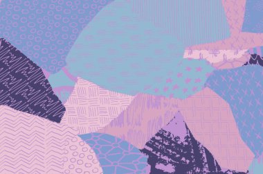 Soyut siyah konturlar, el vektör desen çizdi. Geometrik tarzı Retro soyut desen. Soyut çok renkli geometrik desen.