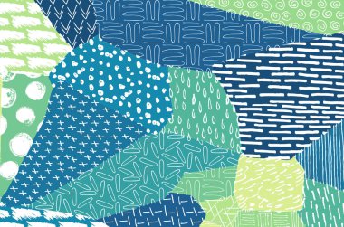 Soyut siyah konturlar, el vektör desen çizdi. Geometrik tarzı Retro soyut desen. Soyut çok renkli geometrik desen.