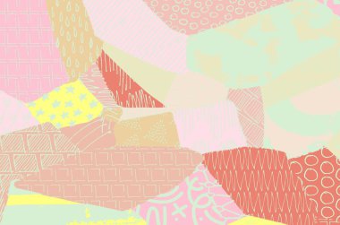 Soyut siyah konturlar, el vektör desen çizdi. Geometrik tarzı Retro soyut desen. Soyut çok renkli geometrik desen.