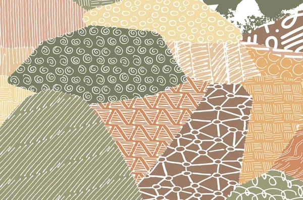 Soyut siyah konturlar, el vektör desen çizdi. Geometrik tarzı Retro soyut desen. Soyut çok renkli geometrik desen.