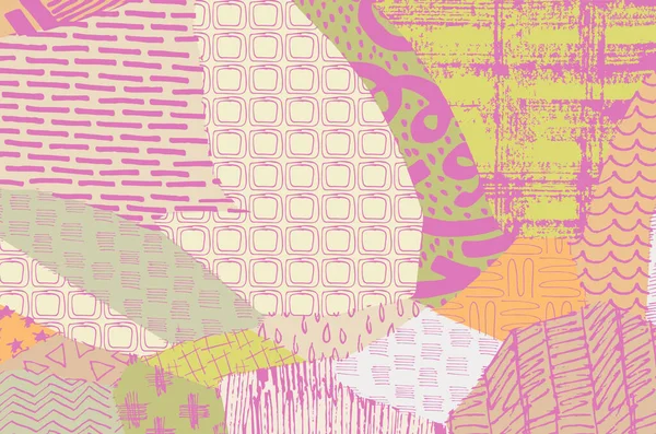 Soyut siyah konturlar, el vektör desen çizdi. Geometrik tarzı Retro soyut desen. Soyut çok renkli geometrik desen.