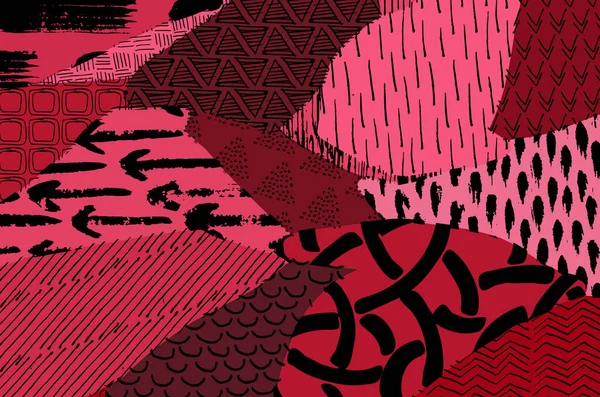 Soyut siyah konturlar, el vektör desen çizdi. Geometrik tarzı Retro soyut desen. Soyut çok renkli geometrik desen.