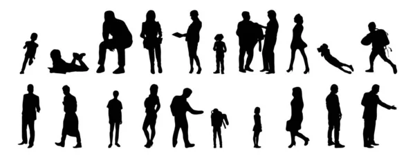 Silhouettes Vectorielles Silhouettes Esquissées Personnes Dessin Contour Silhouette Personnes Icône — Image vectorielle