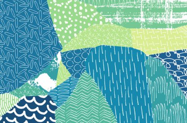 Soyut siyah konturlar, el vektör desen çizdi. Geometrik tarzı Retro soyut desen. Soyut çok renkli geometrik desen.