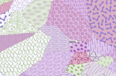 Soyut siyah konturlar, el vektör desen çizdi. Geometrik tarzı Retro soyut desen. Soyut çok renkli geometrik desen.