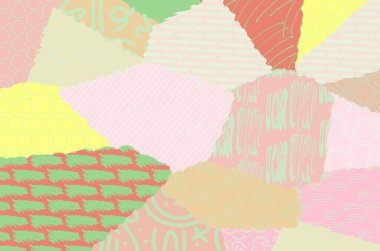 Soyut siyah konturlar, el vektör desen çizdi. Geometrik tarzı Retro soyut desen. Soyut çok renkli geometrik desen.