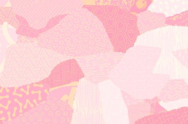 Soyut siyah konturlar, el vektör desen çizdi. Geometrik tarzı Retro soyut desen. Soyut çok renkli geometrik desen.