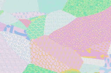 Soyut siyah konturlar, el vektör desen çizdi. Geometrik tarzı Retro soyut desen. Soyut çok renkli geometrik desen.