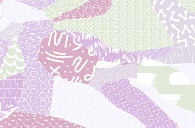 Soyut siyah konturlar, el vektör desen çizdi. Geometrik tarzı Retro soyut desen. Soyut çok renkli geometrik desen.