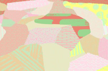 Soyut siyah konturlar, el vektör desen çizdi. Geometrik tarzı Retro soyut desen. Soyut çok renkli geometrik desen.