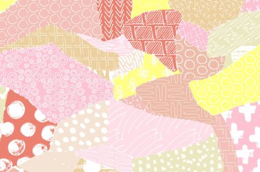 Soyut siyah konturlar, el vektör desen çizdi. Geometrik tarzı Retro soyut desen. Soyut çok renkli geometrik desen.