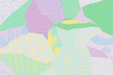 Soyut siyah konturlar, el vektör desen çizdi. Geometrik tarzı Retro soyut desen. Soyut çok renkli geometrik desen.