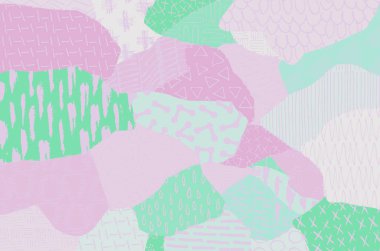 Soyut siyah konturlar, el vektör desen çizdi. Geometrik tarzı Retro soyut desen. Soyut çok renkli geometrik desen.