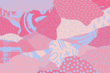 Soyut siyah konturlar, el vektör desen çizdi. Geometrik tarzı Retro soyut desen. Soyut çok renkli geometrik desen.