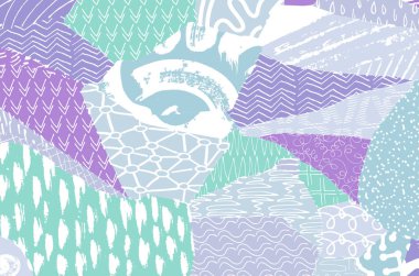 Soyut siyah konturlar, el vektör desen çizdi. Geometrik tarzı Retro soyut desen. Soyut çok renkli geometrik desen.