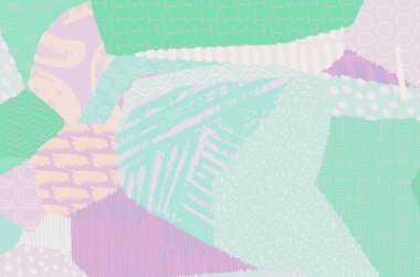 Soyut siyah konturlar, el vektör desen çizdi. Geometrik tarzı Retro soyut desen. Soyut çok renkli geometrik desen.