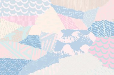 Soyut siyah konturlar, el vektör desen çizdi. Geometrik tarzı Retro soyut desen. Soyut çok renkli geometrik desen.