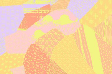 Soyut siyah konturlar, el vektör desen çizdi. Geometrik tarzı Retro soyut desen. Soyut çok renkli geometrik desen.