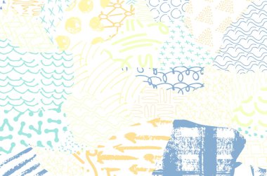 Soyut siyah konturlar, el vektör desen çizdi. Geometrik tarzı Retro soyut desen. Soyut çok renkli geometrik desen.