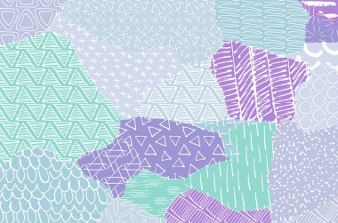 Soyut siyah konturlar, el vektör desen çizdi. Geometrik tarzı Retro soyut desen. Soyut çok renkli geometrik desen.