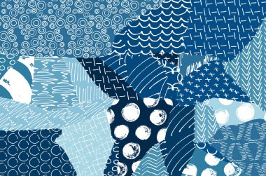 Soyut siyah konturlar, el vektör desen çizdi. Geometrik tarzı Retro soyut desen. Soyut çok renkli geometrik desen.