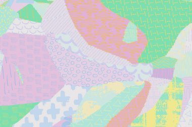 Soyut siyah konturlar, el vektör desen çizdi. Geometrik tarzı Retro soyut desen. Soyut çok renkli geometrik desen.