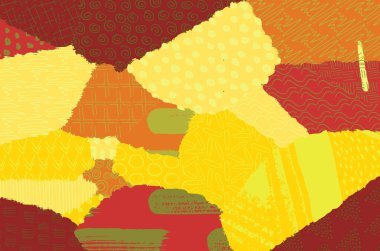 Soyut siyah konturlar, el vektör desen çizdi. Geometrik tarzı Retro soyut desen. Soyut çok renkli geometrik desen.