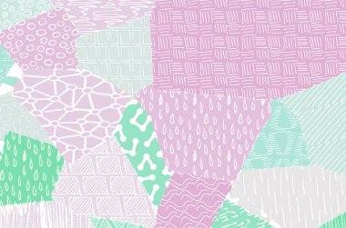 Soyut siyah konturlar, el vektör desen çizdi. Geometrik tarzı Retro soyut desen. Soyut çok renkli geometrik desen.