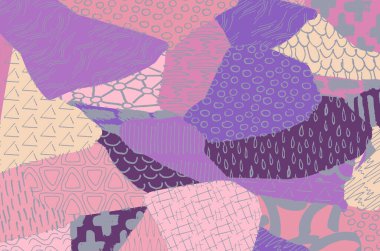 Soyut siyah konturlar, el vektör desen çizdi. Geometrik tarzı Retro soyut desen. Soyut çok renkli geometrik desen.