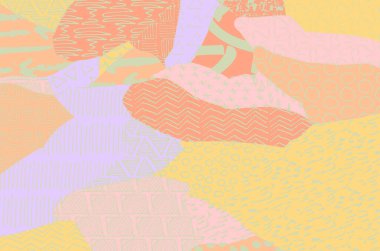 Soyut siyah konturlar, el vektör desen çizdi. Geometrik tarzı Retro soyut desen. Soyut çok renkli geometrik desen.