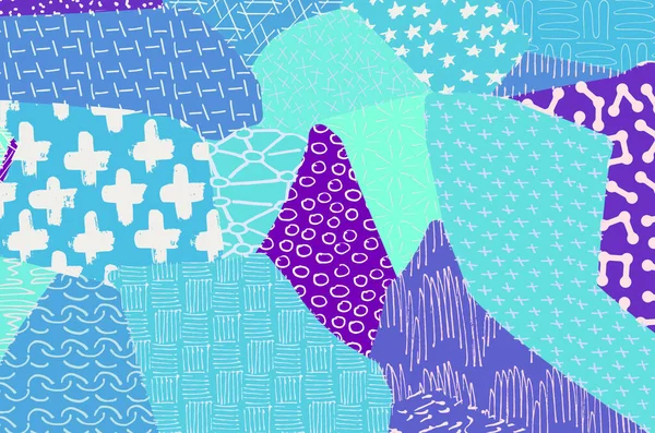 Soyut siyah konturlar, el vektör desen çizdi. Geometrik tarzı Retro soyut desen. Soyut çok renkli geometrik desen.