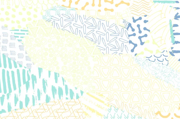 Soyut siyah konturlar, el vektör desen çizdi. Geometrik tarzı Retro soyut desen. Soyut çok renkli geometrik desen.