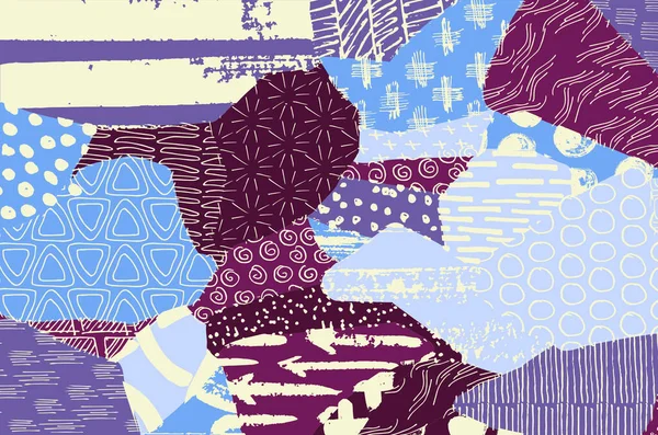 Soyut siyah konturlar, el vektör desen çizdi. Geometrik tarzı Retro soyut desen. Soyut çok renkli geometrik desen.